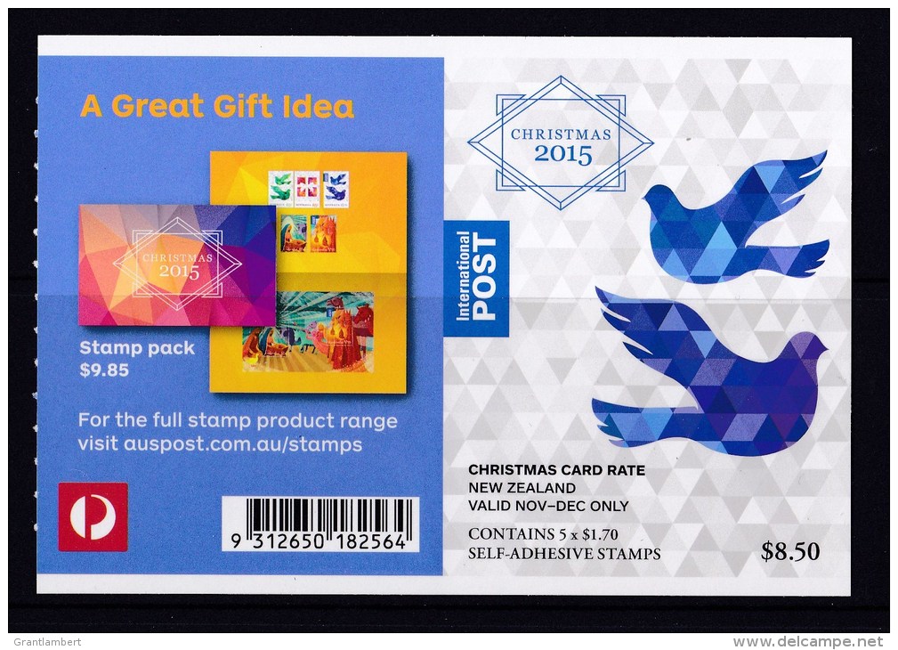 Australia 2015 Christmas $1.70 International Self-adhesive Sheetlet MNH - Booklets