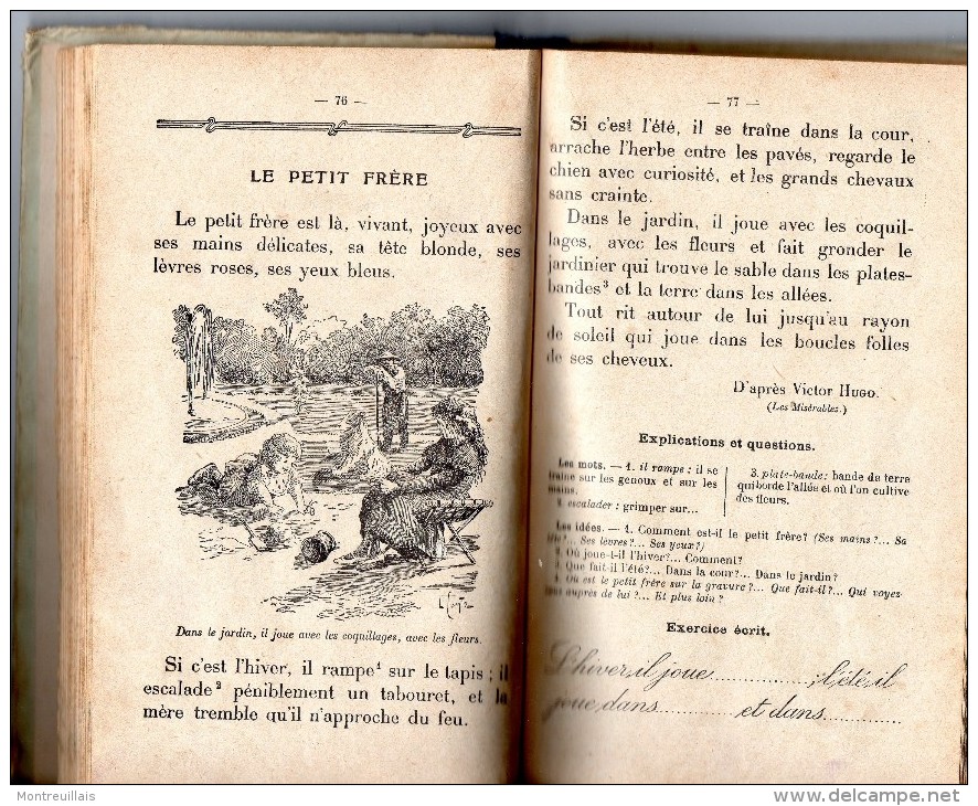 Choix De Lectures Par MIRONNEAU, Scolaire, Librairie COLIN, 176 Pages, De 1937, état Médiocre - 0-6 Jaar