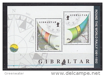 Gibraltar 1992 Round The World Rally  M/s ** Mnh (26171AB) - Gibraltar