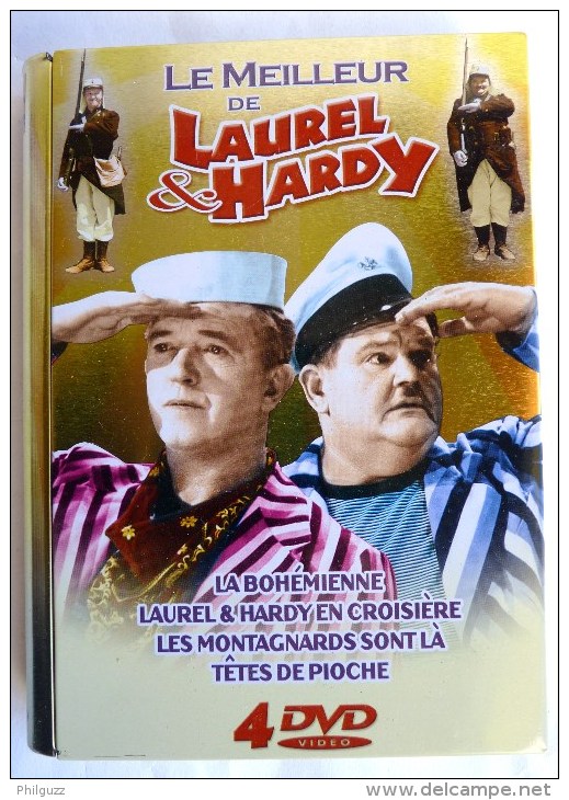 COFFRET 4 DVD LE MEILLEUR DE LAUREL ET HARDY -  LA BOHEMIENNE - EN CROISIERE - LES MONTAGNARDS SONT LA -TETES DE PIOCHES - Commedia