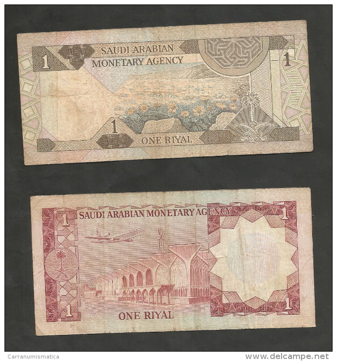 SAUDI ARABIA - SAUDI ARABIAN MONETARY AGENCY - 1 RIYAL (1977 / 1984) - LOT Of 2 DIFFERENT BANKNOTES - Arabia Saudita