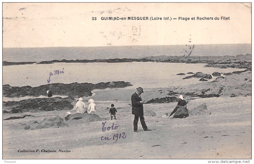 ¤¤  -  23   -  QUIMIAC-en- MESQUER   -  Plage Et Rochers Du Filet En 1912    -  ¤¤ - Mesquer Quimiac