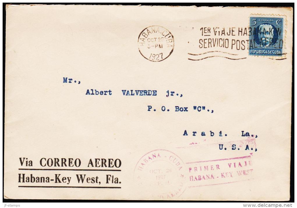 1927. First Flight Habana - Key West, Fla.  HABANA CUBA OCT 28 1927.  (Michel: 51) - JF123273 - Poste Aérienne