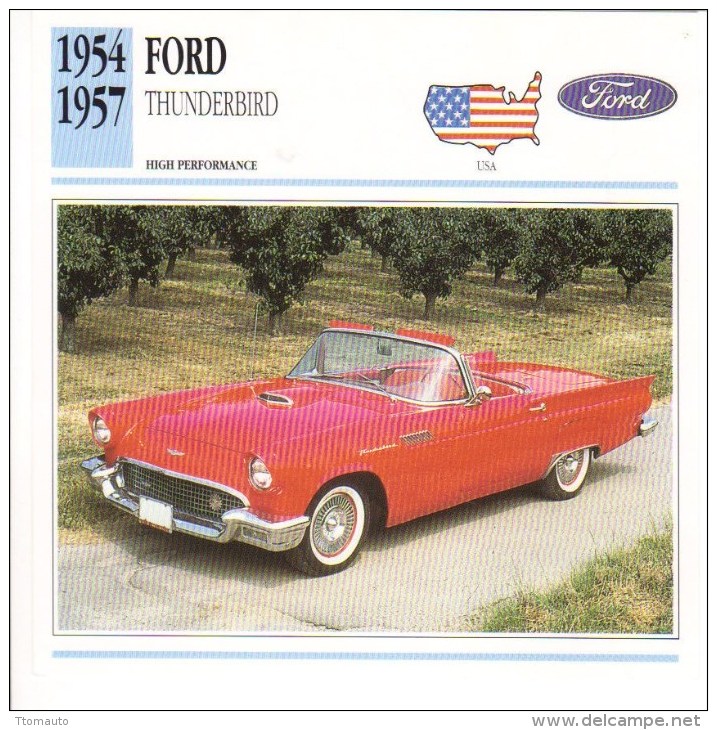 Ford  Thunderbird  -  1957  -  Fiche Technique Automobile (USA) - Voitures