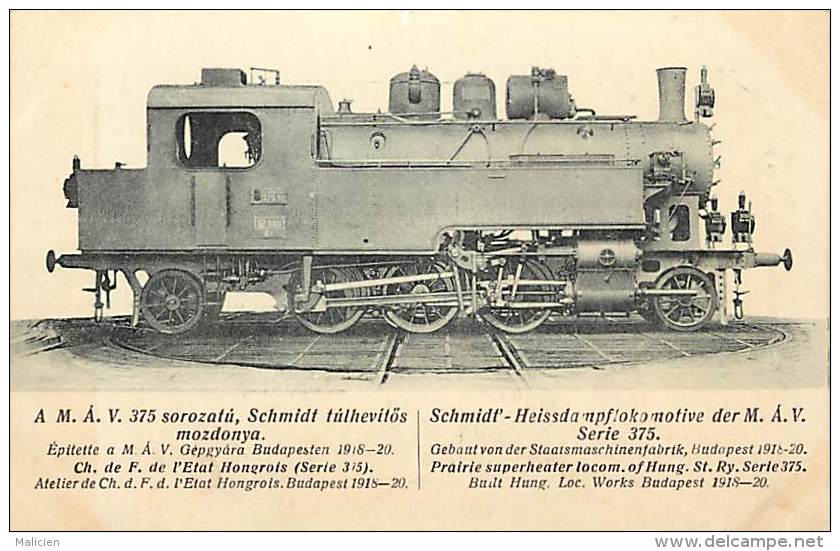 - Ref -K 530 - Hongrie - Hungaria - Schmidt Tulhevitos Mozdonya - Chemin De Fer De L Etat Hongrois - Budapest  - - Hongarije