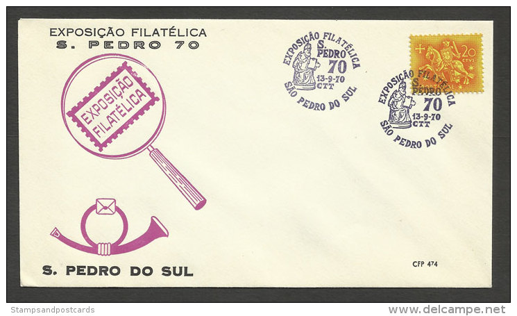 Portugal Cachet Commémoratif  Expo Philatelique São Pedro Do Sul 1970 Event Postmark Philatelic Expo - Flammes & Oblitérations