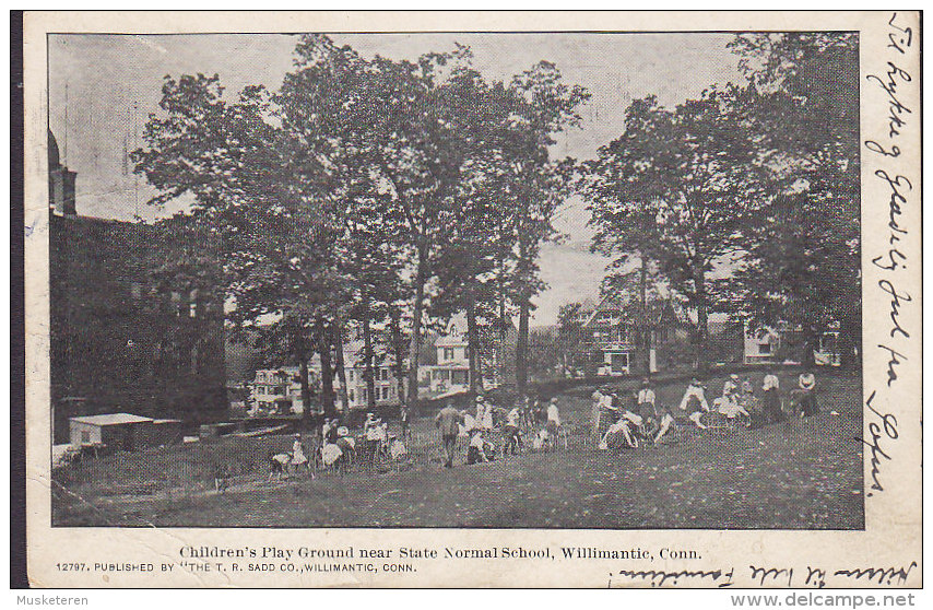 United States PPC Children's Play Ground Near State Normal School, Williemantic, Conn. WILLIMANTIC Conn. 1905 (2 Scans) - Autres & Non Classés