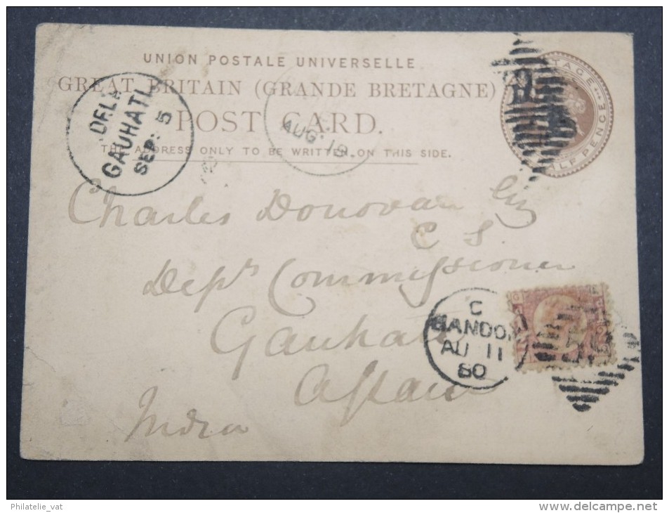 GRANDE BRETAGNE - Entier Postal Pour Gohati En 1880 - A Voir - Lot P12970 - Entiers Postaux