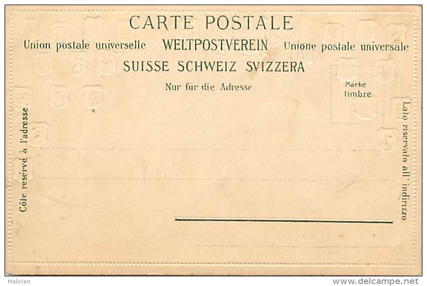 - Ref K 508 - Suisse - Schweiz - Svizzera - Souvenir De La Suisse - Carte Gaufree  Illustree Des Cantons Avec Blasons  - - St. Anton