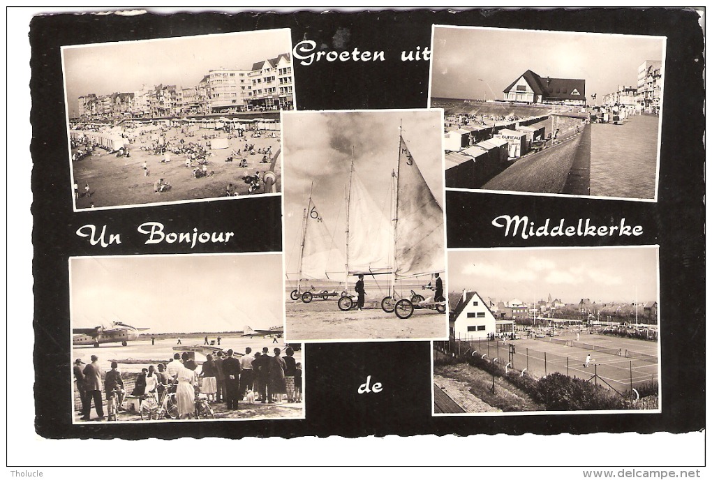 Un Bonjour De Middelkerke-1961-Multivues-Plage-Casino-Chars à Voile-Aérodrome-tennis - Middelkerke