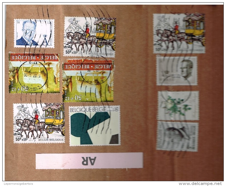 Timbres Oblitérés Sur Carton D'emballage Valeur Nominale 455 Francs - Lettres & Documents