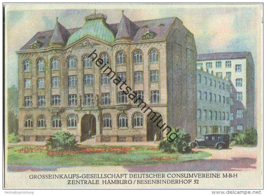 Hamburg - Grosseinkaufs-Gesellschaft Deutscher Konsumvereine M.B.H - Zentrale Besenbinderhof 52 - Mitte