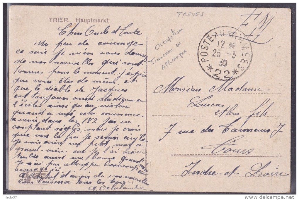 Cachet Militaire - Lettre - Cachets Militaires A Partir De 1900 (hors Guerres)