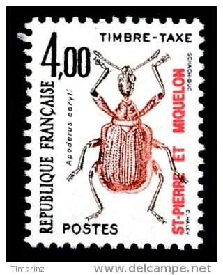 ST-PIERRE ET MIQUELON 1986 - Yv. Taxe 90 ** TB  Faciale= 0,61 EUR - Coléoptères 4f00 ..Réf.SPM11045 - Timbres-taxe