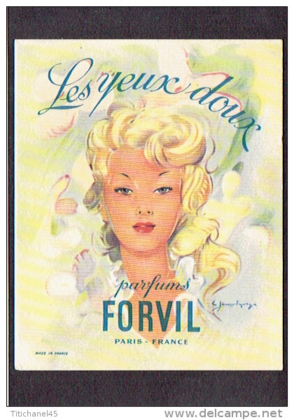 Carte Parfum  -  LES YEUX DOUX De FORVIL - Paris - Anciennes (jusque 1960)