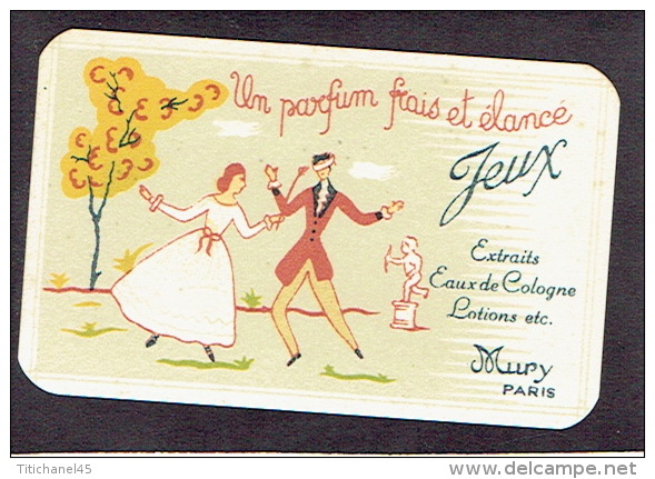 Carte Parfum  - JEUX De MURY - PARIS  -  Un Parfum Frais Et élancé - Variante (arbre Jaune) - Anciennes (jusque 1960)