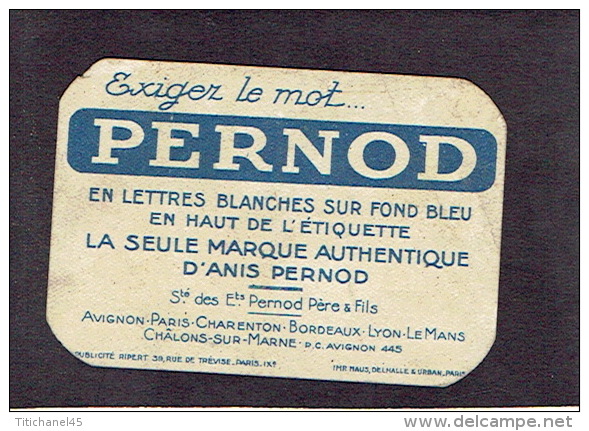 Carte Parfum  - PERNOD - Apéritif Anisé - AVIGNON - Anciennes (jusque 1960)