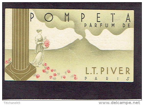 Carte Parfum  - POMPEÏA De L.T.PIVER - Paris - FUYAT Soeurs -  REMY - Parfumerie Des Artistes à LIEGE - Anciennes (jusque 1960)