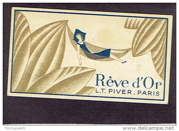 Carte Parfum  -  REVE D´OR De L.T. PIVER - Paris - Gaston SEMAL Parfumerie à JEUMONT (Nord) - Anciennes (jusque 1960)