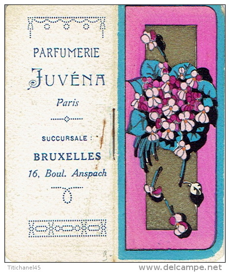 Petit Calendrier De 1927 Offert Par La Parfumerie JUVENA à Paris - Bruxelles - Parfums Suprême Origan, Pluie De Fleurs - Petit Format : 1921-40