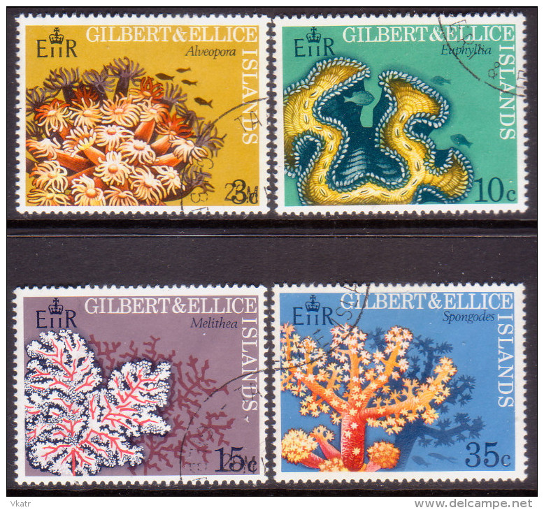 GILBERT & ELLICE 1972 SG #199-202 Compl.set Used Coral - Îles Gilbert Et Ellice (...-1979)