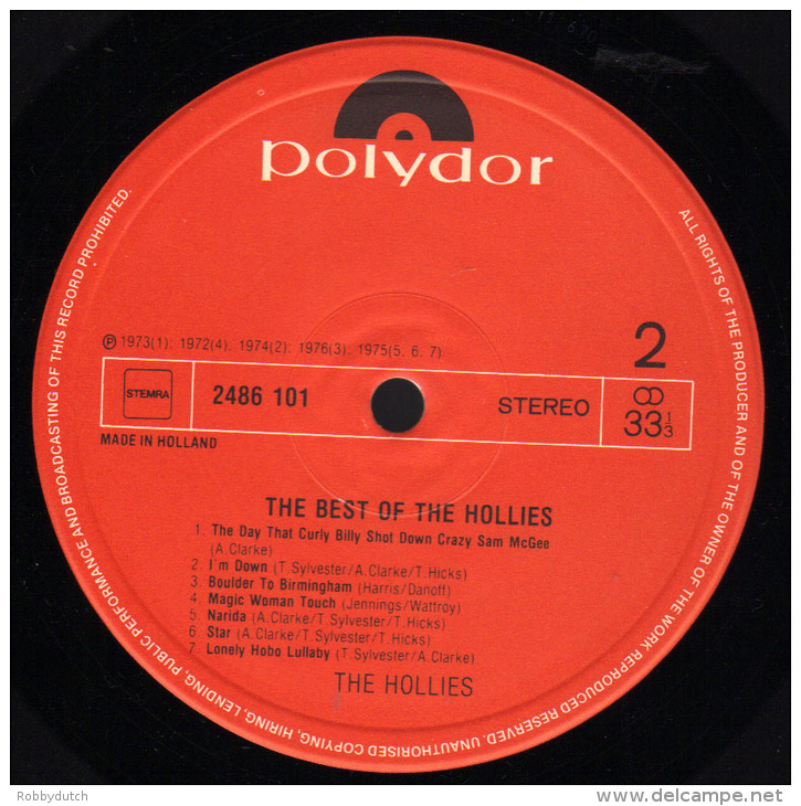 * LP *  THE BEST OF THE HOLLIES (Holland 1978 EX-!!!) - Disco, Pop