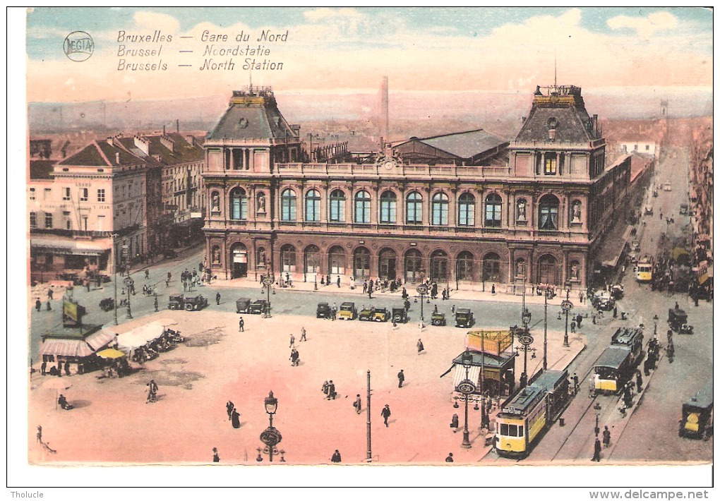 Bruxelles-Brussel-Brussels+/-1910-Gare Du Nord-Noodstatie-North Station-Tram 58-Tramway-vieilles Voitures - Public Transport (surface)