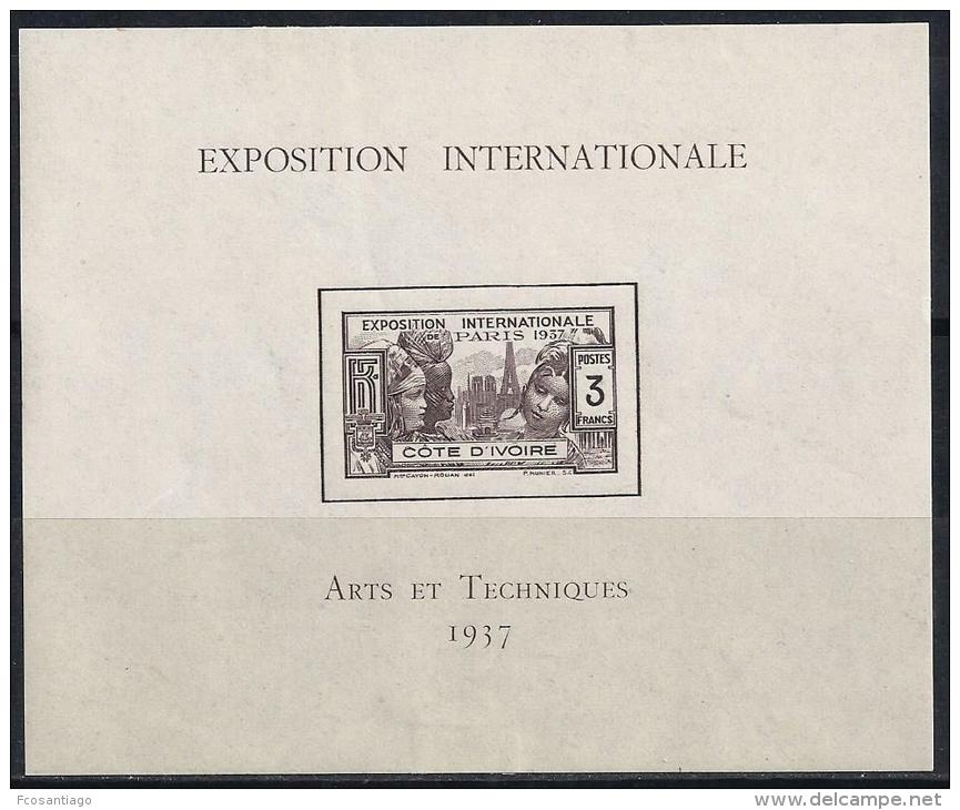 ARTE/EXPOSICION INTERNACIONAL PARIS  - COTE D'IVOIRE 1937- Yvert#H1*  Precio Cat&euro;10 - Otros & Sin Clasificación