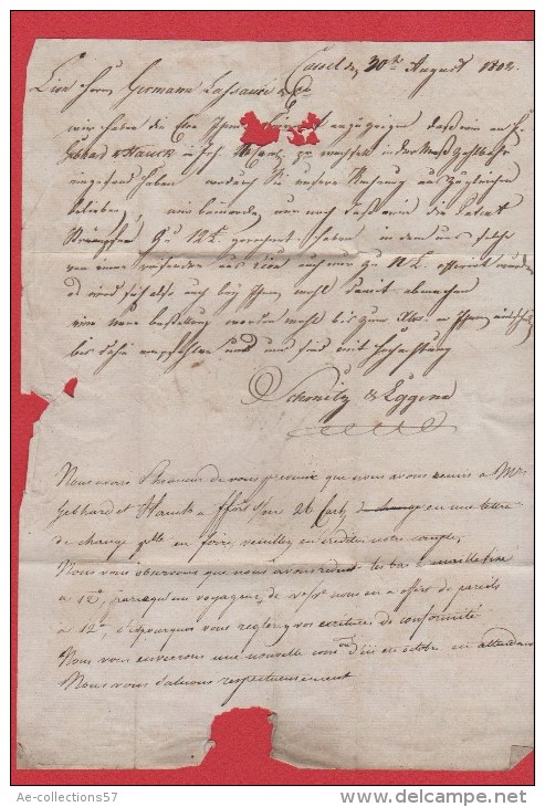 Lettre   //  De Strasbourg  //  Pour Lyon  //  30 Août 1802 - 1801-1848: Précurseurs XIX