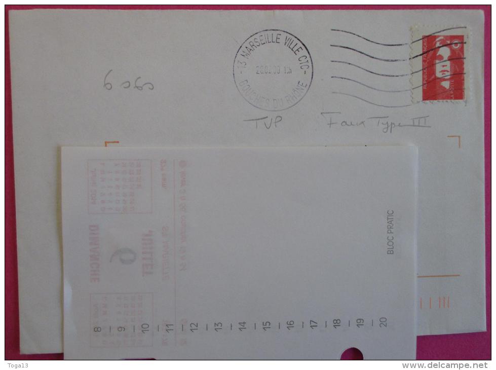 Faux BRIAT Dit "de Marseille" Au Type III Sur Enveloppe (6960) - 1989-1996 Bicentenial Marianne