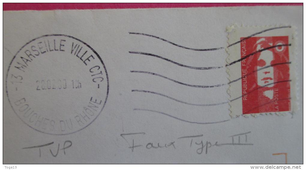Faux BRIAT Dit "de Marseille" Au Type III Sur Enveloppe (6960) - 1989-1996 Bicentenial Marianne