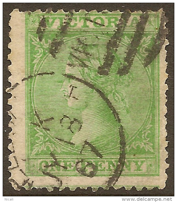 VICTORIA 1863 1d Bright Yellow-green Wmk 6 QV SG 116 U #QI235 - Gebruikt