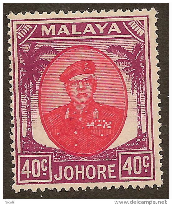 JOHORE 1949 40c Sultan SG 149 HM #QU222 - Johore