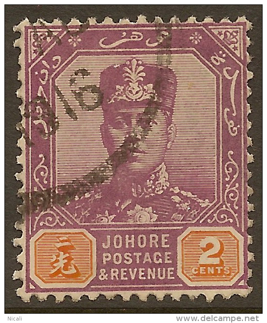 JOHORE 1910 2c SG 79 U #QU154 - Johore