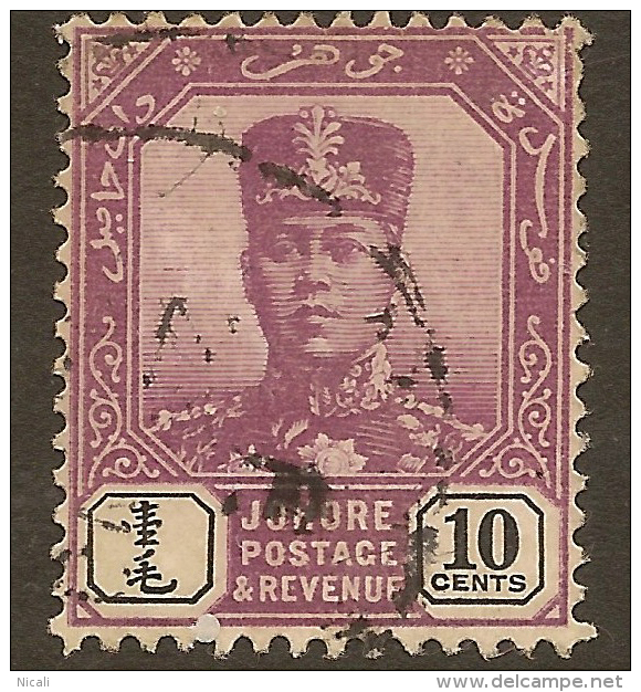 JOHORE 1910 10c SG 84 U #QU157 - Johore