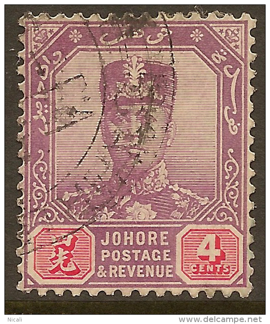 JOHORE 1904 4c SG 64 U #QU153 - Johore