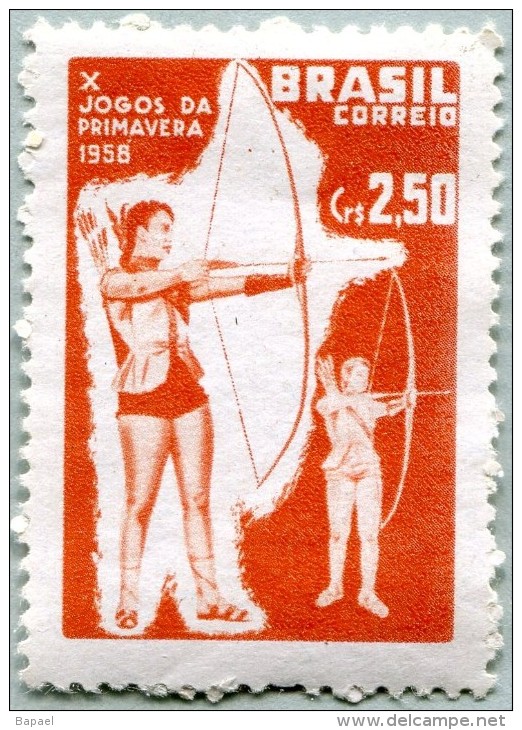 N° Yvert 662 - Timbre Du Brésil (1958) - MNH - 10è Jeux De Printemps - Tir à L´Arc (DA) - Unused Stamps