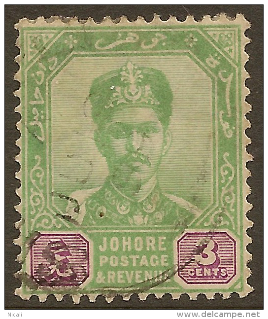 JOHORE 1896 3c SG 43 U #QU126 - Johore