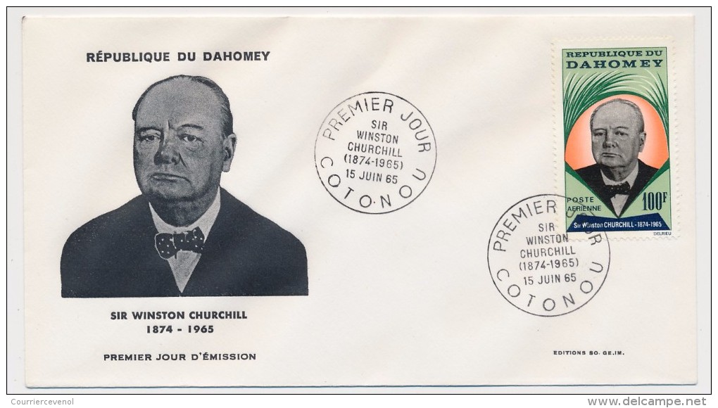 DAHOMEY => Enveloppe FDC => Sir Winston Churchill - Cotonou - 15 Juin 1965 - Benin - Dahomey (1960-...)