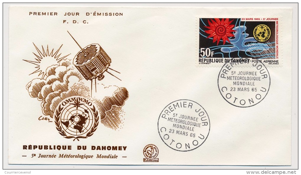 DAHOMEY => Enveloppe FDC => 5eme Journée Météorologique Mondiale - Cotonou - 23 Mars 1965 - Benin – Dahomey (1960-...)