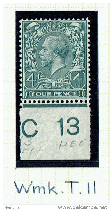 1924-234 George V With Simple Cypher Wmk  SG 378 * M Control Number  C 13 - Ongebruikt