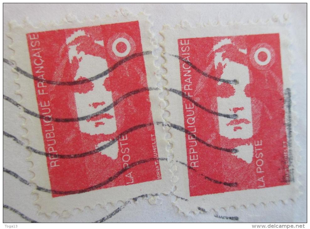 2 Timbres Faux BRIAT Dit "de Marseille" Au Type III Sur Enveloppe (6955) - 1989-1996 Bicentenial Marianne