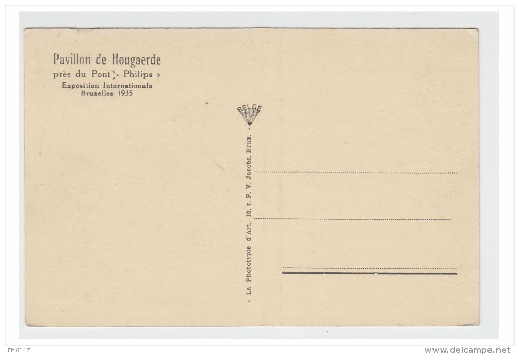 BELGIQUE - BELGÏE -- BRUSSEL -- BRUXELLES -- EXPOSITIONINTERNATIONALE 1935 -- BRASSERIES HOUGAZERDE - Expositions Universelles