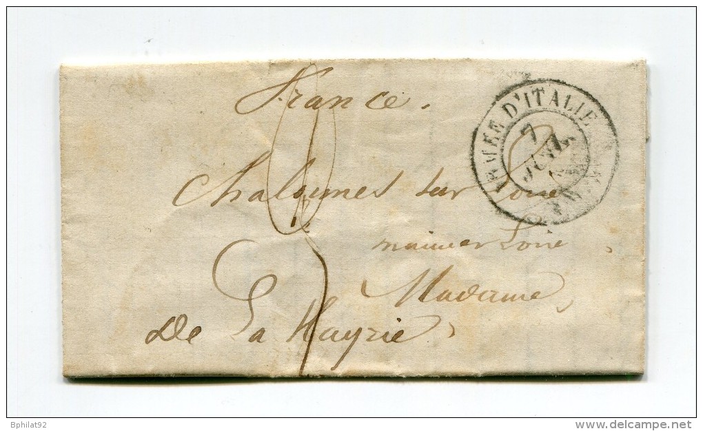 !!! CACHET ARMEE D'ITALIE SUR LETTRE DE 1859 - Bolli Militari (ante 1900)