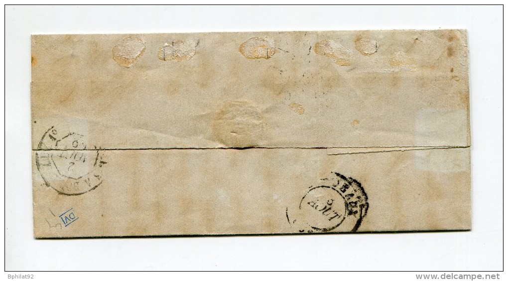 !!! CACHET ARMEE D´ITALIE SUR LETTRE DE MILAN DE 1859 - Bolli Militari (ante 1900)