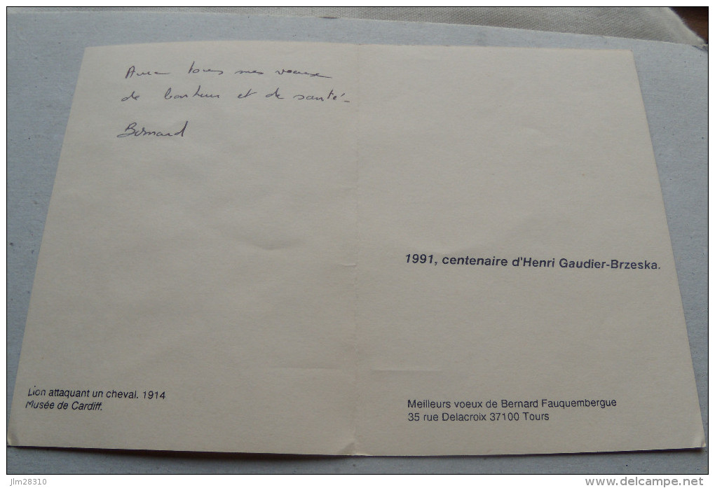 1991, Centenaire Henri Gaudier-Brzeska - Lion Attaquant Un Cheval 1914 - Peintures & Tableaux