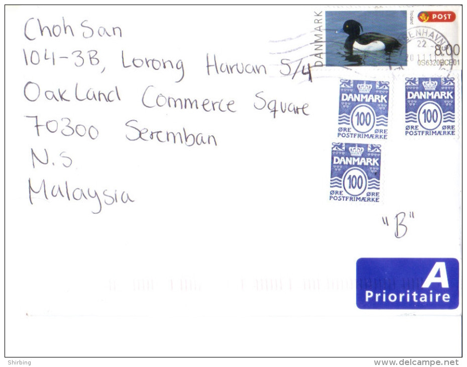 17A: Denmark Duck Bird Stamp Used On Cover - Covers & Documents