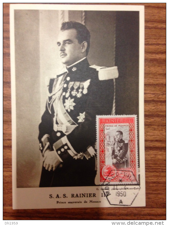 S.A.S. RAINIER III PRINCE SOUVERAIN G. DETAILLE PHOTOGRAPHE MONTE CARLO  FDC LOT DE 4 CARTES MAXIMUM - Cartas & Documentos