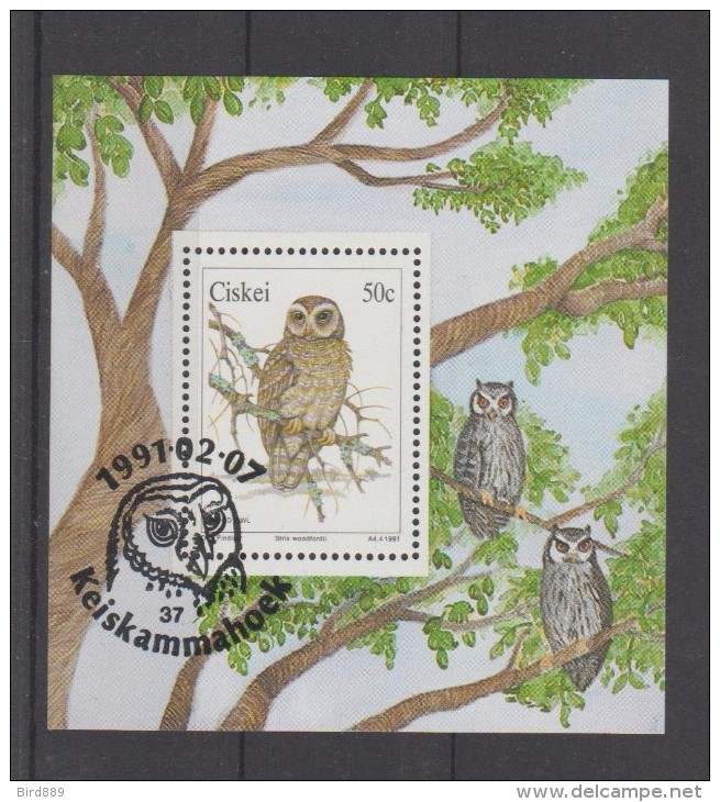 1997 Ciskei Bird Owl First Day Cancel - Ciskei