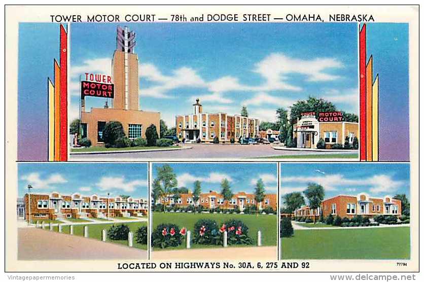 241161-Nebraska, Omaha, Tower Motor Court, Lincoln Highway, Tichnor Bros No 77794 - Omaha